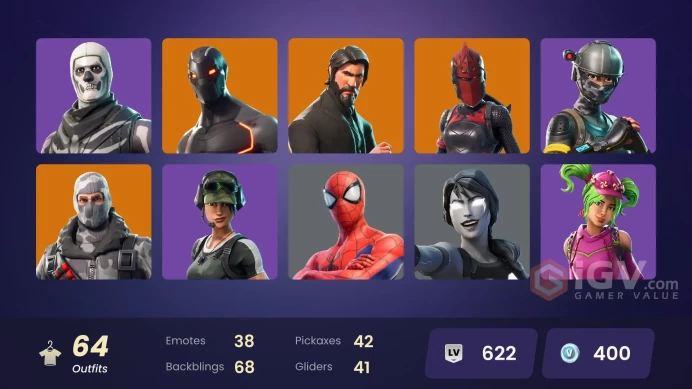 63 SKINS + THE REAPER + RENEE + OMEGA (STAGE 5) + ANDRE + TAKE THE L + ELITE AGENT + TRAILBLAZER + REX + THE VISITOR + POWER CHORD + RAPSCALLION