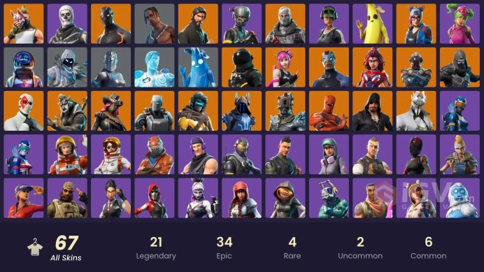 65 skins | Travis Scott | Astro Jack | Take The L | Rogue Spider Knight | The Reaper | Elite Agent | Havoc | Sub Commander | Trailblazer