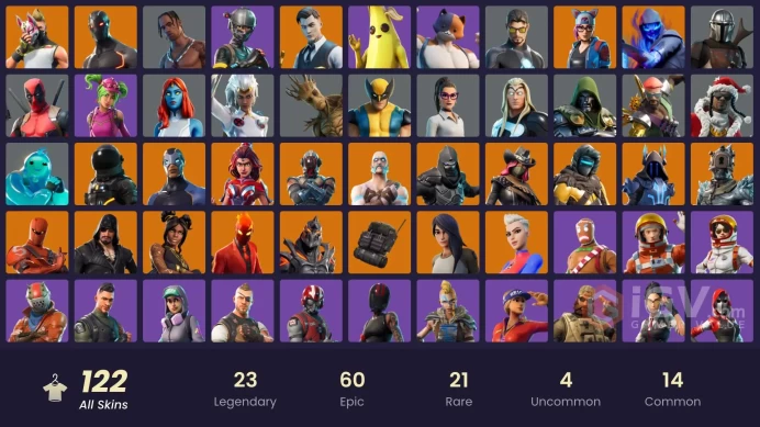 121 skins Travis Scott | Take The L | Leviathan Axe | Gold Midas | Elite Agent | Blackheart | Valor | Calamity | Catalyst | Fusion | Enforcer