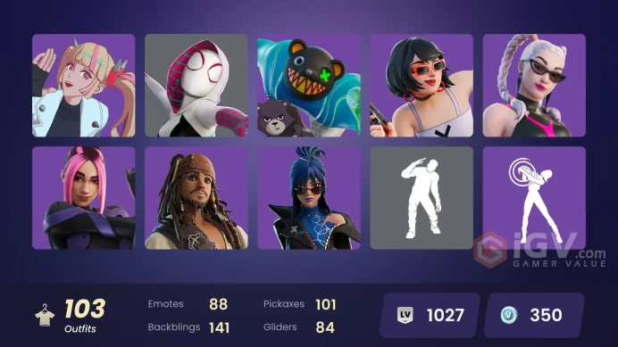103 skins | Peter Griffin | Malik | Renzo the Destroyer | Paradigm (Reality-659) | Nezumi | Spectra Knight | Snap | Zeus | Twyn | Hades | 350 VB