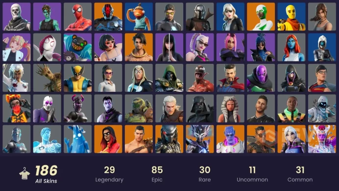 181 skins | Modena Icon | Recon Champion | Twyn | Torin | Joey | Optimus Prime | Menace | Peter Griffin | Spectra Knight | The Ageless | 450 VB