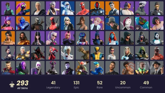 293 skins | OG STW | Astro Jack | Gold Midas | Gold Brutus | Gold Meowscles | Gold TNTina | The Champion | Fashion Banshee | Dummy Supreme | Fix