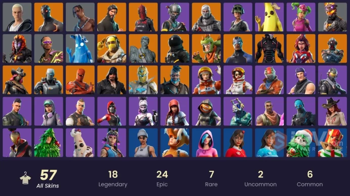 56 skins | Travis Scott | The Reaper | Elite Agent | Take The L | Omega (stage 5) | Rogue Agent | Sub Commander | Havoc | Trailblazer | 150 VB