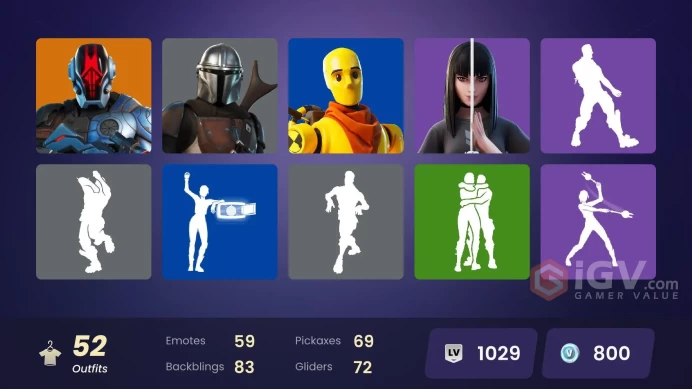 49 skins | The Ageless | LEVIATHAN AXE | Nezumi | Kado Thorne | Joey | Ronin | The Foundation | Kymera | Mandalorian | Cuddlepool | Ravenpool