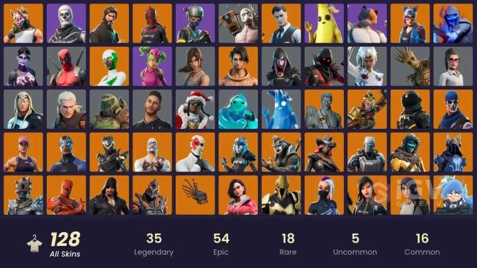 128 skins | OG STW | The Reaper | Elite Agent | Take The L | Psycho Bandit | Gear Specialist Maya | Lynx | Drift | Calamity | Sentinel | Raz