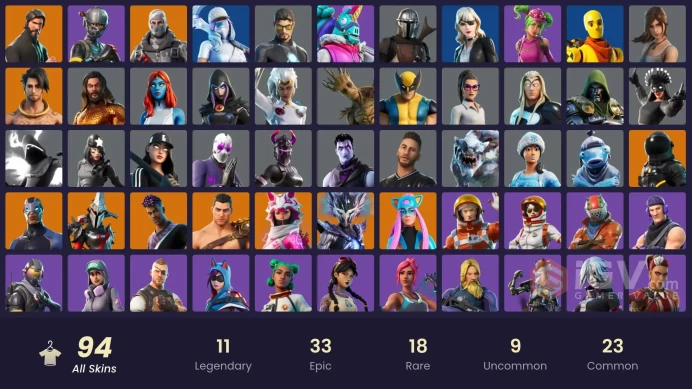PC/PSN/Xbox/Nintendo 94 skins | The Reaper | Elite Agent | Leviathan Axe | Rogue Agent | Tart Tycoon | Sub Commander | Havoc | Pitch Patroller 