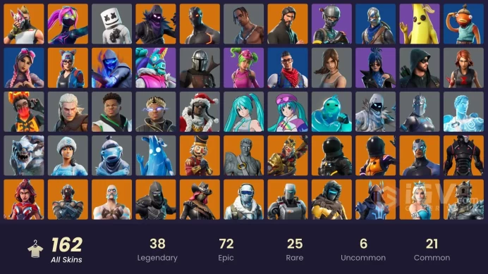 PC/XBOX  161 skins | Travis Scott | The Reaper | Blue Squire | Leviathan Axe | Royale Knight | Take The Lmssh1469