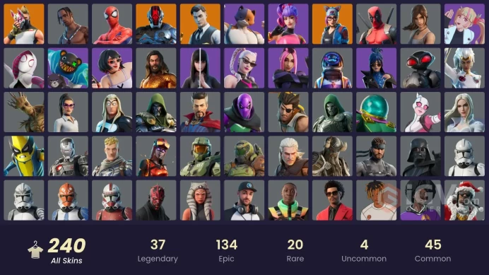 PC/PSN/Xbox/Nintendo 240 skins | OG STW | Travis Scott | Astro Jack | Master Chief (Matte Black) | Gold Brutus | Gold Midas | Gold Meowscles 