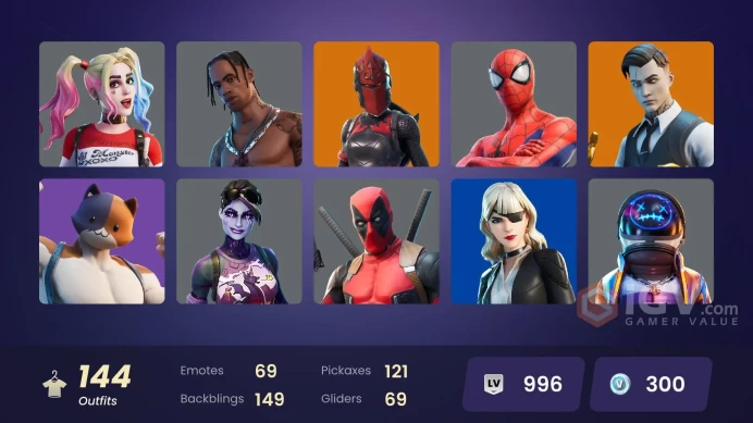 PC/PSN/Xbox/Nintendo 144 skins | Travis Scott | Astro Jack | Gold Midas | Sultura | Ronin | Power Chord | Eternal Knight | Gear Specialist Maya