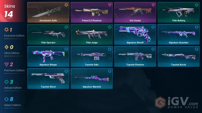 [EU/TR] %50 CHEAP VP! - Xenohunter Knife - Oni Vandal - Prime Phantom - Platinum 2 - Diamond MMR - Safe - Instant - Ranked Ready