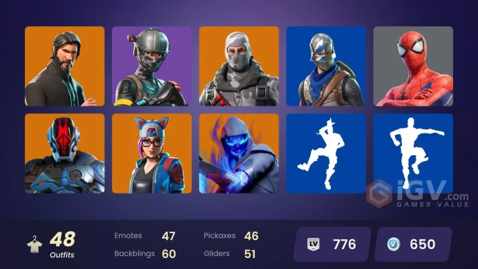 PC,PSN,XBOX 48 SKINS FA - REAPER - BLUE SQUIRE - XANDER - LYNX - KYLO REN - NINJA - TAKE THE L RK224