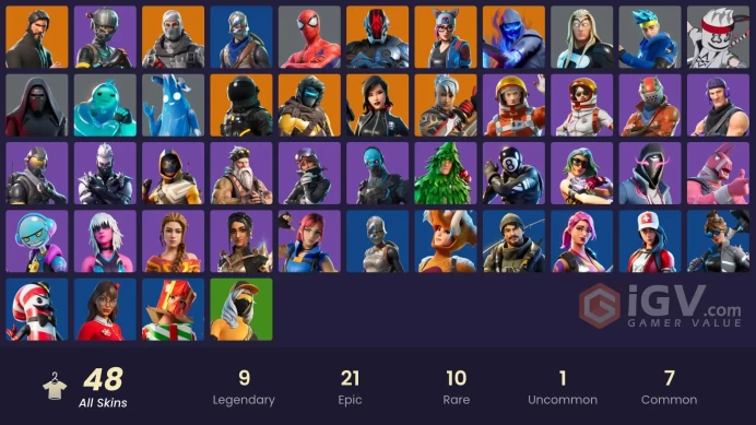 PC,PSN,XBOX 48 SKINS FA - REAPER - BLUE SQUIRE - XANDER - LYNX - KYLO REN - NINJA - TAKE THE L RK224