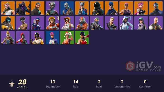 PC,PSN,XBOX 28 SKINS FA - STW - REAPER - BLUE SQUIRE - LYNX - MOGUL MASTER - POWER CHORD - FUNK OPS - RUST LORD - NOG OPS - TAKE THE L RK233