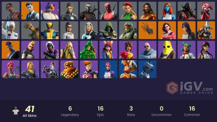 PC,PSN,XBOX 41 SKINS FA - TRAVIS SCOTT - MANDALORIAN - CAMMY - RAVENPOOL - MASTER CHIEF - WOLVERINE - DOOM - CUDDLEPOOL RK231