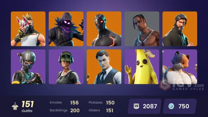 PC/Xbox/Nintendo 150 skins Travis Scott | The Reaper | Elite Agent | Astro Jack | Take The L | Gold Midas | Gold Brutus |
