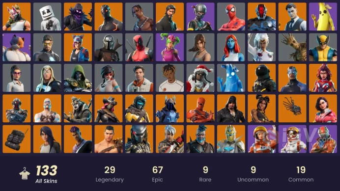 PC/PSN/Xbox/Nintendo 133 skins | Travis Scott | The Reaper | Elite Agent | Gold Brutus | Gold Midas | Gold Meowscles | End Zone | Rogue Agent |