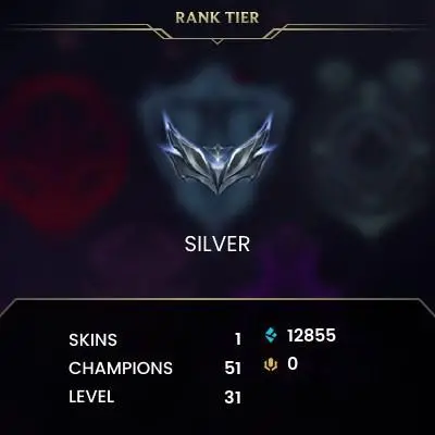 EUW / SILVER 3(76LP) START!/ 51 Champ / 1 Good Skins / 12.8K BE / HONOR 3 / S13 ACC / 31 LVL / FULL ACCES / HANDMADE / LIFETIME WARRANTY / CHEAP
