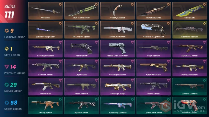 [EU/TR] %50 CHEAP VP! -  111 Skin - 5x Premium Vandal- 4X Phantom - Xerofang Knife - RGX 11Z Pro Firefly - AND MORE-RANKED READY -SAFE - INSTANT