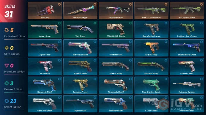 EU [ 31 TOP SKINS + 2 KNIFE ] Glitchpop Dagger + RGX 11z Pro Phantom + Glitchpop Vandal + RGX 11z Pro Vandal / FULL ACCES