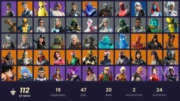 PC,PSN,XBOX 111 SKINS FA - TRAILBLAZER - GOKU,ULTIMA KNIGHT,BEERUS,CHAMPION SPARKPLUG,STORM,GERALT,PARADOX,DOOM,WOLVERINE,FIREWALKER RK547