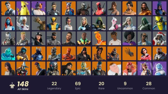 PC,PSN,XBOX 148 SKINS FA - LYNX,MANDALORIAN,DONATELLO,ARES,SNOOP DOGG,INFERNO BALVIN,FELINA,LARA CROFT,TIGERESS RK556
