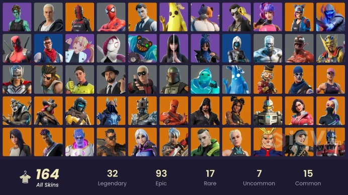 PC,PSN,XBOX 164 SKINS FA - STW - LYNX,ALL MIGHT,SPIDER-GWEN,YUJI,MIGHTY THOR,SILVER SURFER,PHAEDRA,MEGUMI,KOR,GOJO,CLOAKED STAR RK498