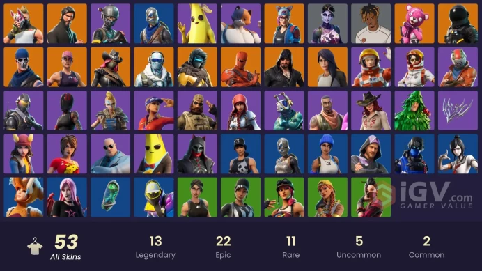 PC,PSN,XBOX 53 SKINS FA - STW - REAPER - BLUE SQUIRE - LYNX - DARK BOMBER - IRIS - MONIKER RK501