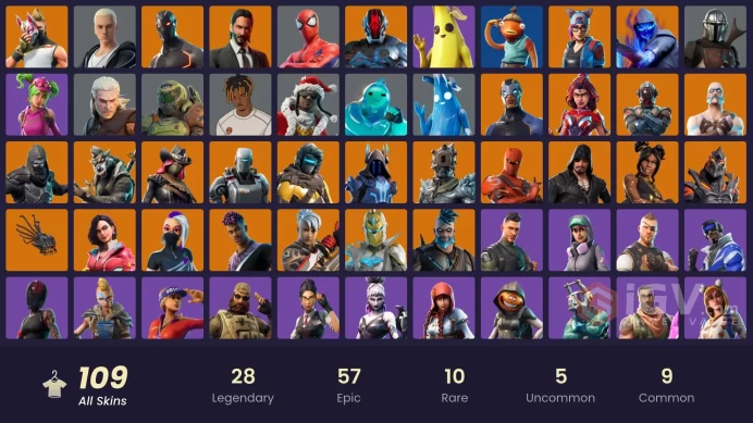 PC,PSN,XBOX 109 SKINS FA - JOHN WICK - LYNX,CLOAKED SHADOW,SPIDER MAN,CRUSHER,FISHSTICK,LYNX RK527