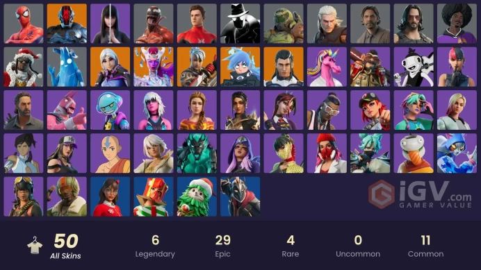 PC,PSN,XBOX 50 SKINS FA - SPIDER-MAN,ALAN WAKE,SPIDER MAN NOIR,JOHNNY SILVERHAND,RICK GRIMES,AANG RK529