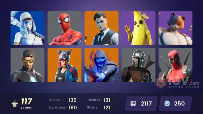 PC,PSN,XBOX 117 SKINS FA - LEVIATHAN AXE - LYNX,BLAZE,JOLTARA,CLARK KENT,WOLVERINE,LARA CROFT,SPIDER MAN,IRIS,ZADIE RK536
