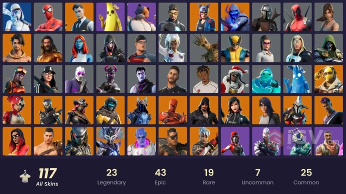 PC,PSN,XBOX 117 SKINS FA - LEVIATHAN AXE - LYNX,BLAZE,JOLTARA,CLARK KENT,WOLVERINE,LARA CROFT,SPIDER MAN,IRIS,ZADIE RK536