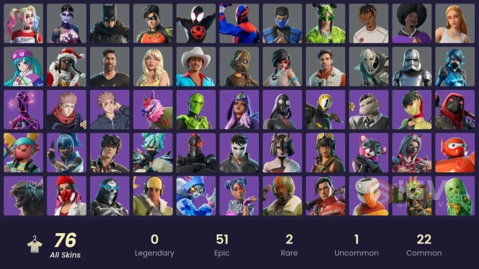 [PC/PSN/XBOX]76 skins | Go Mufasa | Harley Quinn | Spider-Man (Miles Morales) | Jabba Switchway | Get GriddyZka1217
