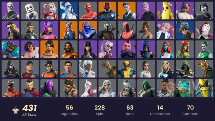 [ALL PLATFORMS]-431 Skin-392 Pickaxes-265 Emotes-Midas-Marshmello-J Balvin Redux-Midsummer Midas-Shadow Midas-Instinct-FULL ACCESS-