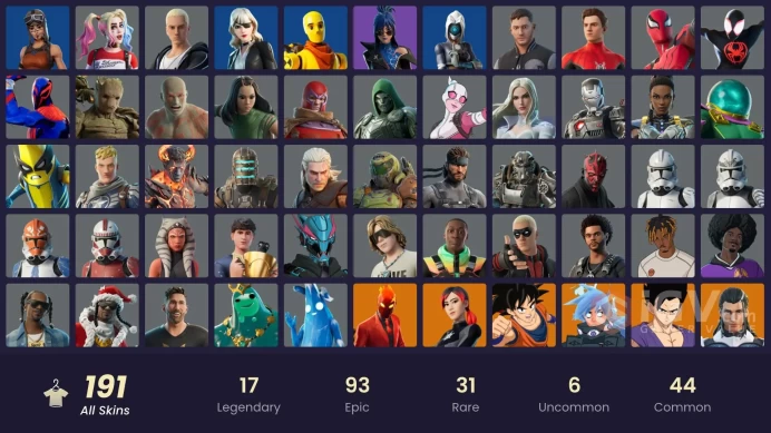 PC/PSN/XBOX | 191 skins | EMAIL CHANGEABLE | Renegade Raider | Sultura | Subzero Cryptic | Vivi Chroma | Lina Scorch | Peter Griffin | Valeria