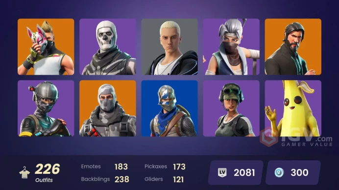 226 SKINS + FLOSS + ROYALE KNIGHT + DANTE + WORLD WARRIOR + BLUE SQUIRE + STW OLD + TRAILBLAZER + THE REAPER + TAKE THE L + FELL IT