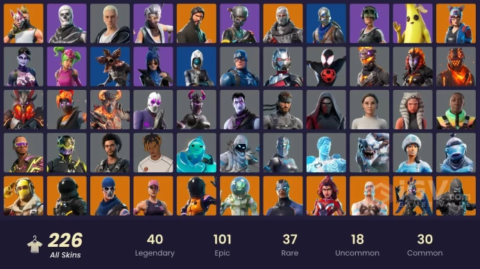 226 SKINS + FLOSS + ROYALE KNIGHT + DANTE + WORLD WARRIOR + BLUE SQUIRE + STW OLD + TRAILBLAZER + THE REAPER + TAKE THE L + FELL IT