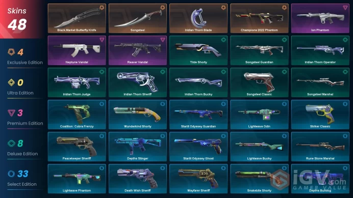 EU  / 48 skins / Champions 2022 Phantom / Black.Market Butterfly Knife / Reaver Vandal / Ion PhantomZka1522