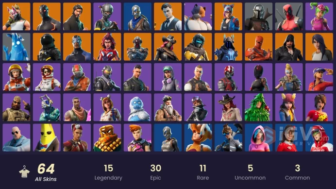 PC/PSN/XBOX  64 skins | The Reaper | Blue Squire | Royale Knight | Take The L | Elite Agent | Omega | MandalorianMam534
