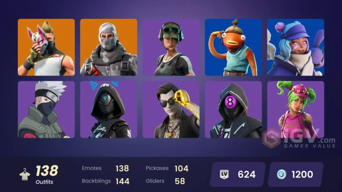 *[PC/PSN/XBOX/Nintendo]  138 skins "Nintendo": 1100 vB F/A :   Mikasa Ackermann | Captain Levi | Master Chief (Matte Black) | Naruto Uzumaki | 
