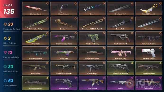 EU-Turkey / v25 Act6 Immortal 1 / 134 Skins > Dolmir's Revenge Vandal Champions 2025 Vandal Reaver Karambit Neo Frontier Sheriff  1026132