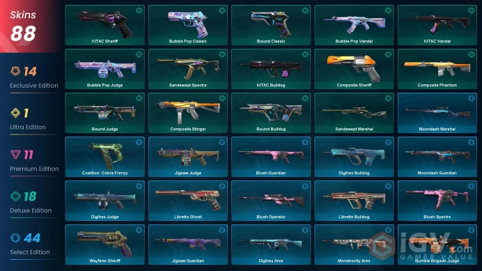 EU-Turkey 88 Skins Champions 2023 Vandal Forsaken Ritual Blade Recon Balisong Xenohunter Knife Chaos Vandal Rgx Vandal Glitchpop Vandal #1025213