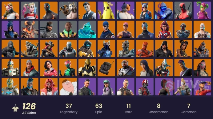 126 skins/full access/gold midas/deluxe tw/for pc,psn,xbox,nintendo/omega/62 paid emotes/og skins/rare emotes/PvE Level: 150