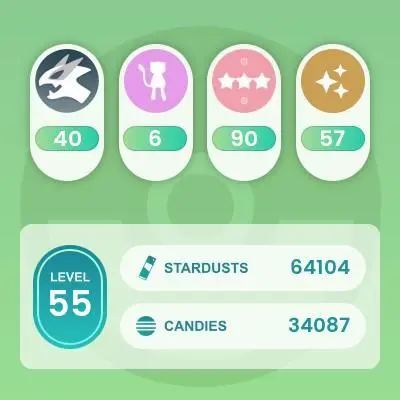 #0938 Account 2017, Level 55, 1 Legend IV 100, 359 Pokemon, 57 Shiny, 40 Legend, 90 IV 100, 3 Shiny Legend, 2 Shadow Legend, Bag Items 750