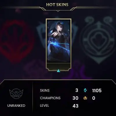 [EUW SERVER] Unranked Smurf Account ◈ UNRANKED ◈ lvl 30 + ◈10 Unranked Games NOT PLAYED ◈ FULL ACCESS ◈ EUROPE WEST ◈ 24/7 Live service