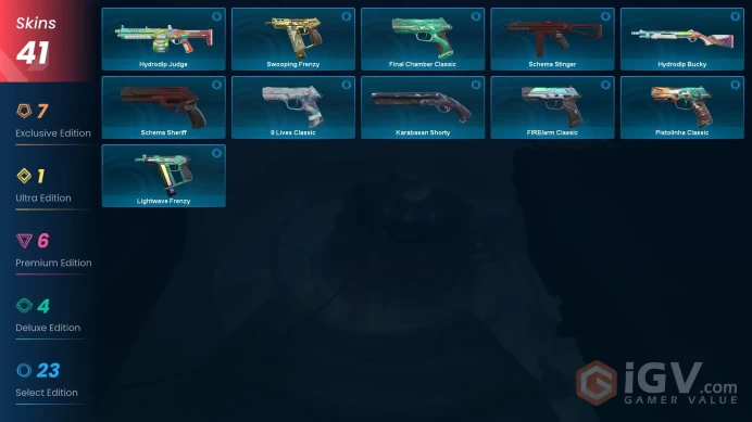 41 Skin // EU-TR // Champions + Protocol + Prelude To Chaos + Reaver + Prime + Neptune + Ion + Magepunk + Valorant GO! + 5 Knife // FULL Access