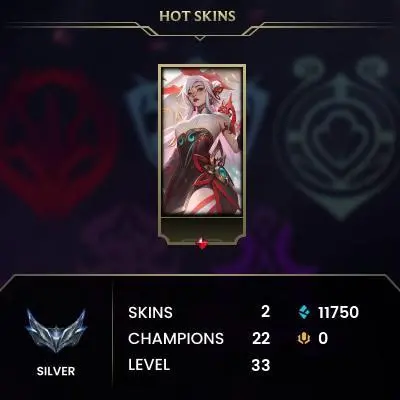 S15 Silver III (76 LP) / NA / BE: 11750 / RP: 0 / CHAMPS: 22 / SKINS: 2 / HANDLEVELED / FULL ACCESS / NO SCAM