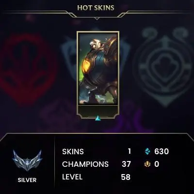 S15 Silver III (0 LP) / NA / BE: 630 / RP: 0 / CHAMPS: 37 / SKINS: 1 / HANDLEVELED / FULL ACCESS / NO SCAM