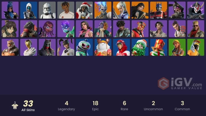 [ALL PLATFORM]-33 Skin -Mizuki | Renzo the Destroyer | Optimus Prime | Era | Clone Trooper | Santa Dogg | Slayer Juice-FULL ACCES-