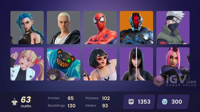 [ALL PLATFORMS]-63 Skin-Arcane Jinx-Itachi Uchiha-Kakashi Hatake-Naruto Uzumaki-FULL ACCESS-"