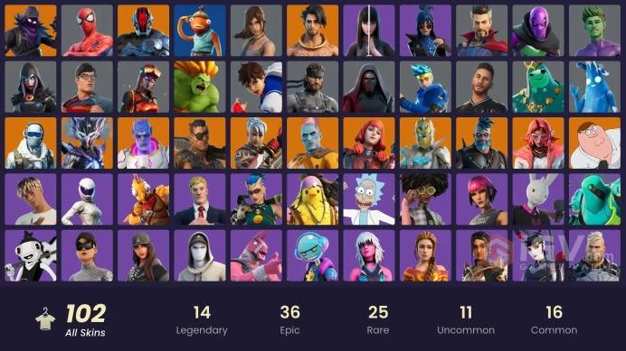 [PC/PSN/XBOX] 102 skins | FNCS 3:1 Champion | Game Knight | Unchained Ramirez | Keri Commander | Raven | Spire Assassin | The Imagined